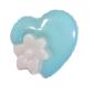 Preview: Kids buttons as hearts out plastic in light blue 15 mm 0,59 inch